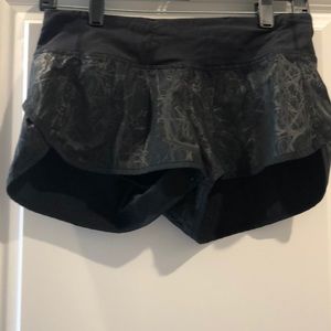 Cool black Lululemon “speed” running shorts